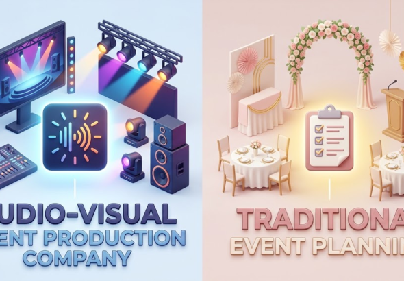 Audio-Visual Event Production Company vs Traditional Event Planning