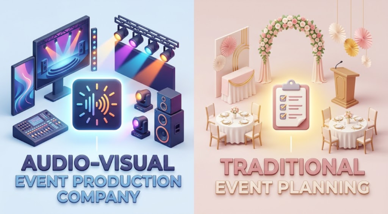 Audio-Visual Event Production Company vs Traditional Event Planning